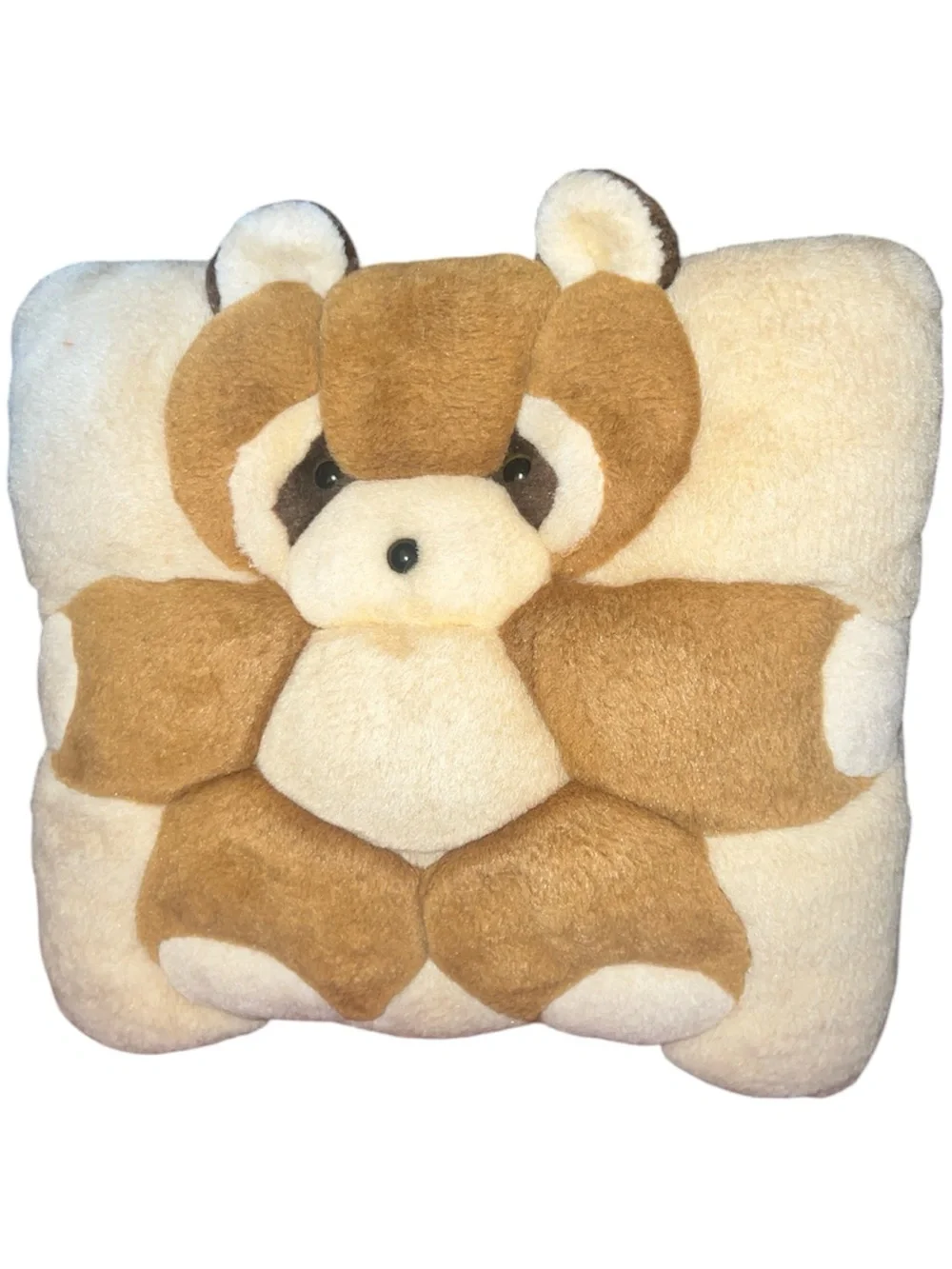 Vintage 1998 TWIE Plush Pillow Set Teddy Bear & Panda 90s 3D Cushions